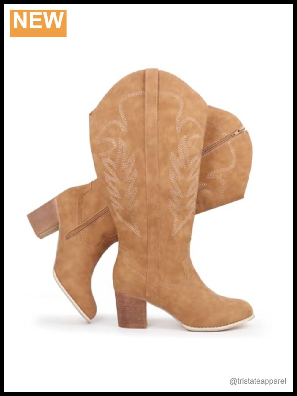 Extra Wide Calf Cowboy Boots Embroidered Western Cowgirl Knee High Zipper